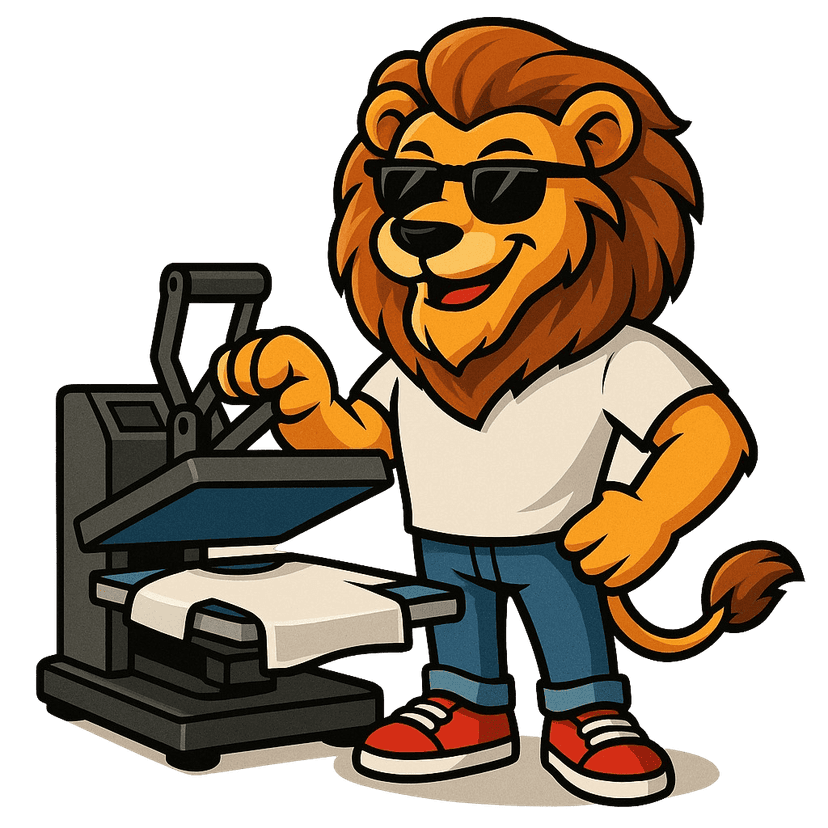 Leo mascot using heat press